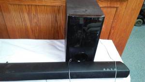lot 73 image: LG Soundbar and Subwoofer.