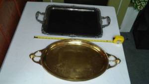 lot 155 image: 2 Serving Trays, Both Heavy.