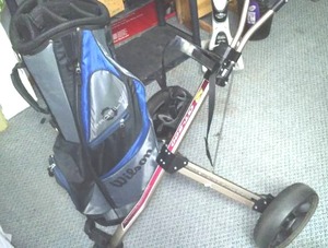 lot 168 image: Wilson Golf Bag Profile Plus Bag Boy Rolling Cart.