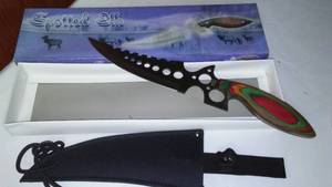 lot 182 image: Frost Spotted Elk Knife 16 Inch.