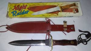 lot 183 image: Night Raider 11 Inch Knife With Leather Sheath.