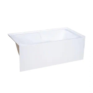 lot 97 image: Voltaire 60 in. x 32 in. Acrylic White, Alcove, Integral Armrest, Left-Hand Drain, Apron Rectangular Bathtub in white