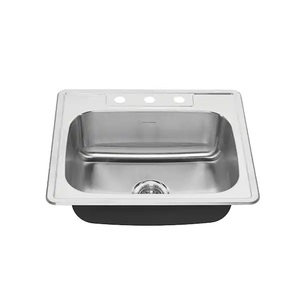 lot 100 image: American Standard Colony Pro Drop-in Stainless Steel 25 in. 3-Hole Single Bowl Kitchen Sink Kit