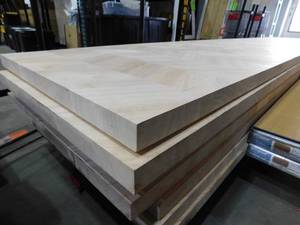 lot 68 image: HARDWOOD REFLECTIONS 10 ft. L x 25 in. D Unfinished Hevea Chevron Solid Wood Butcher Block Countertop With Square Edge