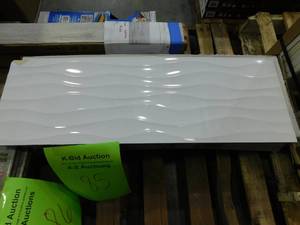 lot 85 image: MSI Dymo Wavy White 12 in. x 36 in. Glossy Ceramic Wall Tile (50 sq. ft.)