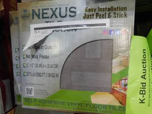 lot 86 image: Nexus Ash Grey 12 in. x 12 in. Peel and Stick Parquet Vinyl Tile (120 sq. ft)