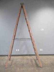 Keller 10 Step Ladder, Top Step is Broken. Used In Warehouse.  SOLD AS IS