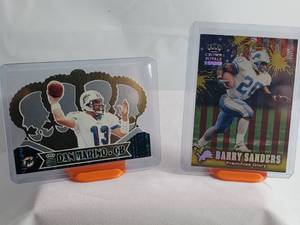 Dan Marino Crown Royale 2000 Die Cut #52 and Barry Sanders Crown Royale 1999  #7