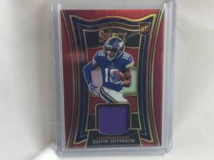 Justin Jefferson Panini Select Patch Rookie Card No. RS-JJE