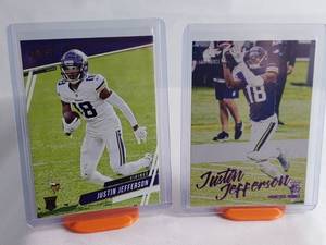 Lot of 2 Justin Jefferson Rookie Cards Prestige 2020 No. 317 and Panini Luminance No. 217