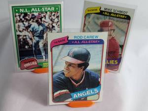 Lot of 3 Mike Schmidt Topps 540, Mike Schmidt N.L. All-Star 270, Rod Carew A.L. All-Star #700