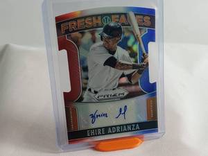 Ehire Adrianza Fresh Faces Autograph Card Numbered 13 of 25, Panini Prizm No. 6