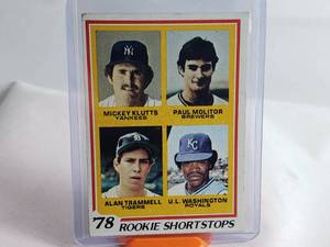 78 Rookie Shortstops Paul Molitor, Mickey Klutts, Alan Trammell, U.L. Washington Topps 707