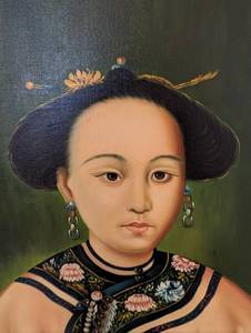 lot 19 image: Framed Oil Painting of Japanese Princess Fei (Reproduction)
