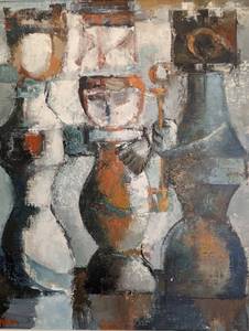lot 25 image: Framed Abstract Oil Painting
