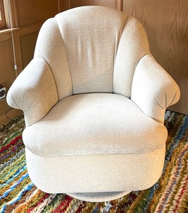 lot 90 image: Upholstered Swivel Rocker