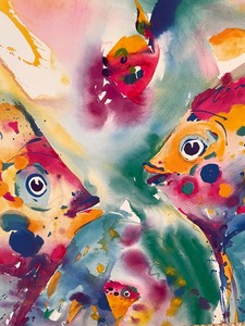 lot 162 image: Bright and Beautiful Fish Themed Print