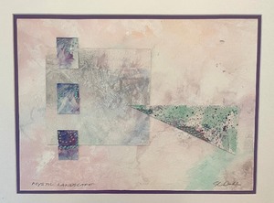 lot 168 image: Mystic Landscape Original Watercolor and Mixed Media Artwork by Sue Carter Dahl