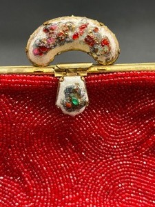 lot 134 image: Lovely Vintage Beaded Handbag with Enamel Detailing by Frances Hirsch