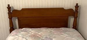 lot 197 image: Terrific Vintage Twin Bed on Casters