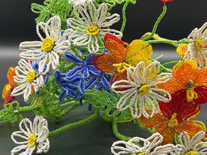 lot 246A image: Grouping of Vintage Beaded Flowers