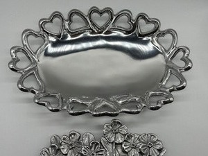 lot 238 image: Mariposa Decorative Trivet and Silver Tray