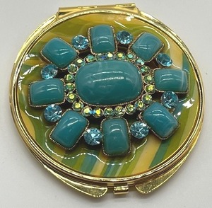 lot 219 image: Two Miniature Bejeweled Compacts
