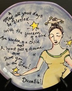 lot 382 image: Dream Big Motivational Plate by Julia Junker