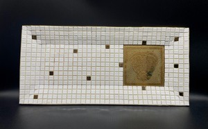 lot 407 image: Georges Briard Mid Century Signed Mosaic Tiled Tray and a Brass Bottle Opener