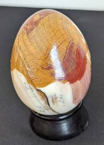 lot 417 image: Three Stone and Carved Decorative Eggs