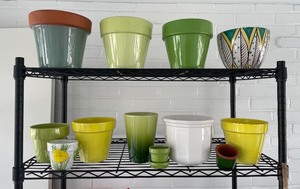 lot 459 image: Ginormous Grouping of Garden Goodies and a Marvelous Metal Shelf