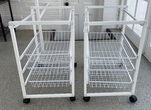 lot 464 image: Pair of Metal Storage Carts
