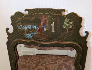 lot 46 image: Vintage Painted Chinoiserie Wall Mirror