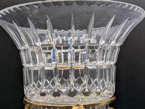 lot 250 image: Gorgeous Crystal Vase with Figural Brass Stand