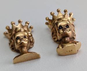 lot 485 image: Pair of Vintage 14k. Gold Cherub Charms