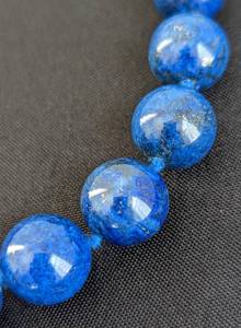 lot 499 image: Beaded Lapis Necklace with 14k Clasp