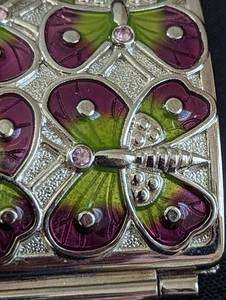 lot 504 image: Judith Lieber Enamel Butterfly TrinketPill Box