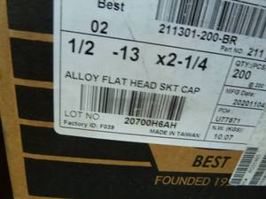 Brighton Best Flat Head Bolts 12