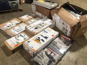 lot 19 image: Lot of assorted storage shelving units open box customer returns not inspected see pitures