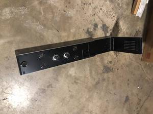lot 23 image: ElloElla 53 in. 4-Jet Shower Panel System with Shelf LED Rainfall Waterfall Head Handshower  in Silver Black open box customer return