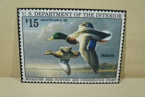lot 115 image: Mallards US Bird Stamp Metal Sign