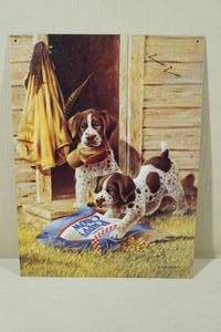 lot 117 image: German Short Hair Hunting Puppies Metal Sign