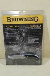 lot 63 image: NEW Browning Folding Knife and Bottle Opener Set