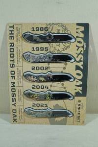 lot 65 image: NEW Mossy Oak 5 Knife History Set