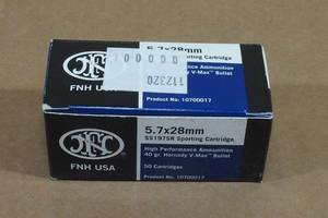 lot 160 image: 50 FNH 5.7 x 28mm 40 Gr Hornady V-Max Ammo