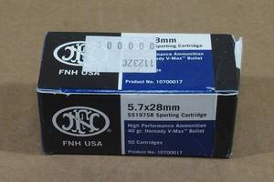 lot 163 image: 50 FNH 5.7 x 28mm 40 Gr Hornady V-Max Ammo