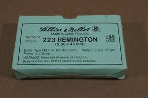 lot 174 image: 20 Sellier & Bellot .223 Rem 55 Gr FMJ Ammo