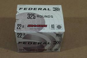lot 176 image: 325 Federal Automatch .22 LR 40 Gr Solid Ammo