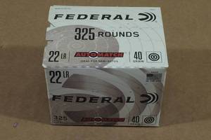 lot 177 image: 325 Federal Automatch .22 LR 40 Gr Solid Ammo