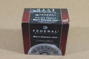 lot 193 image: 25 Federal Field and Target 12 Gauge 3 8 Shot Shotshells